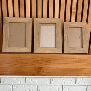 Set of 3 Natural Wood Inspired Picture Frame Set